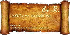 Csánitz Richárd névjegykártya