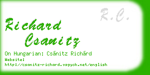 richard csanitz business card
