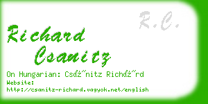 richard csanitz business card